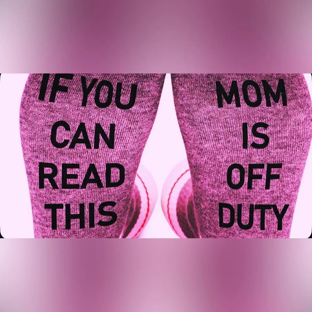 S9 NEW Funny Crew‎ Socks If You Can Read This Mom Is Off Duty